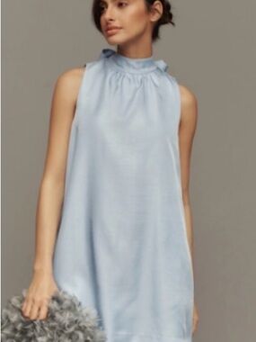 Sunday in Brooklyn Light Blue Cold-Shoulder Mini Dress